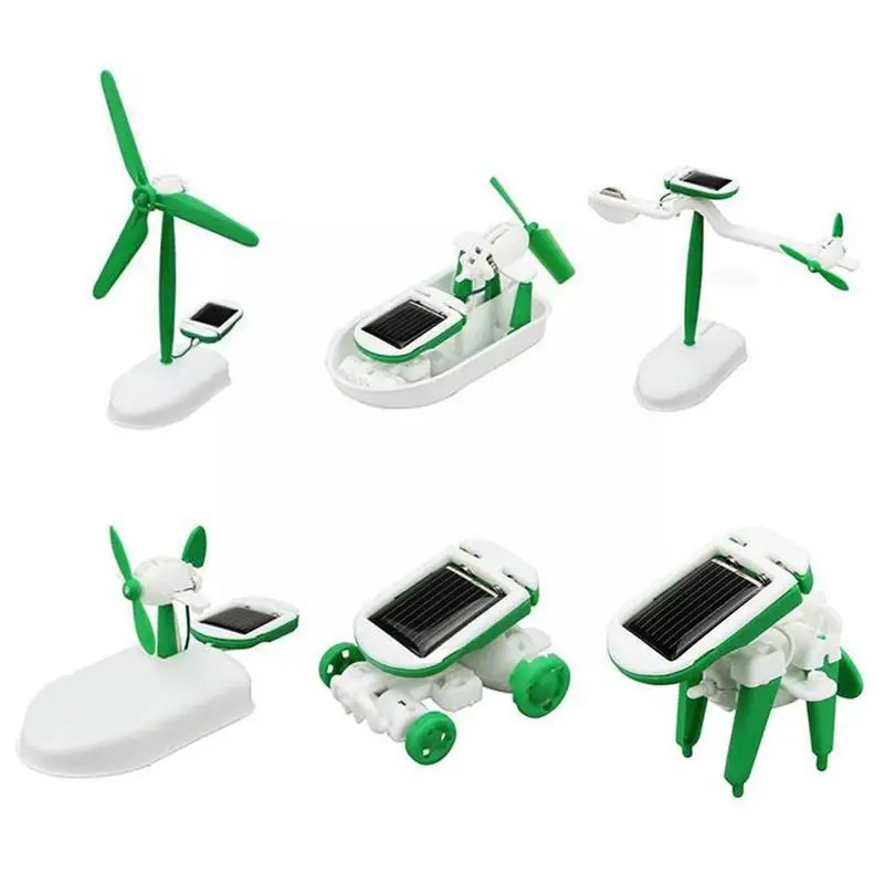 

6 In 1 Solar Assembled Toys Animal Dog Car Boat Dropshipping Fan O8l1