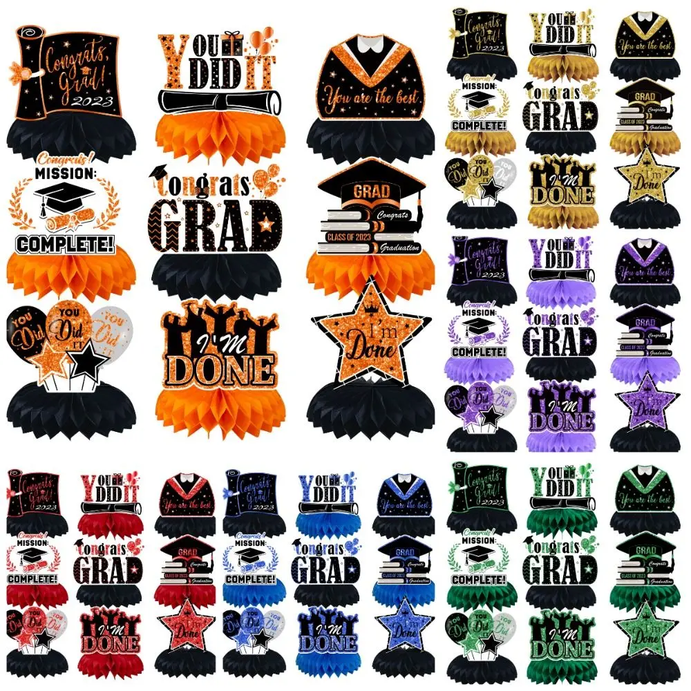 

Class of 2023 9PCS Congrats Grad Graduation Table Toppers Party Decorations Honeycomb Table Centerpiece