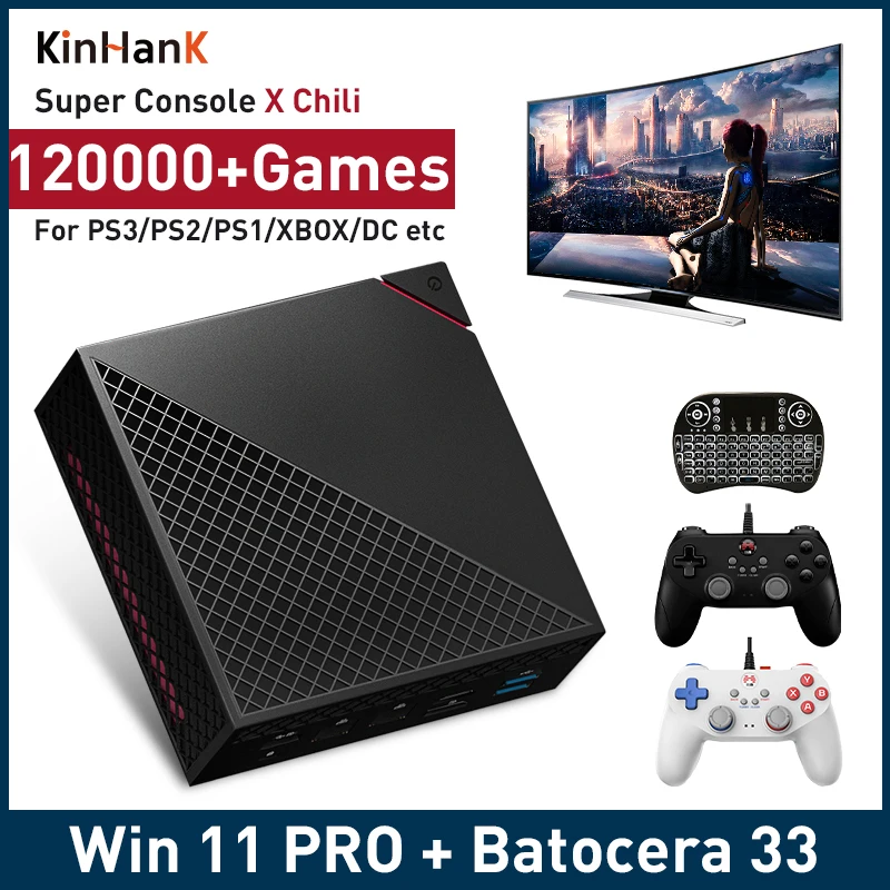 Супер консоль AMD R5 4500U X Chili 120000 + встроенных игр для PS3/PS2/WII/WIIU/MAME игровая с выходом 4k