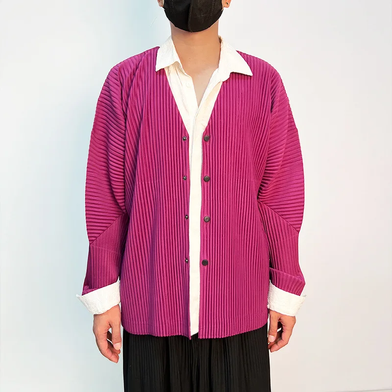 

Miyake Pleated Men's Jackets Winter Pleated Loose Button Cardigan Designer Coat Winter Jacket Men Mens Jacket
