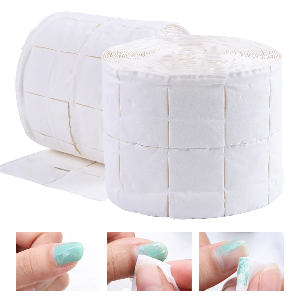 

500pcs/roll Nail Cotton Wipes UV Gel Nail Tips Polish Remover Cleaner Lint Paper Pad Soak Nail Art Cleaning Manicure Tool LA918