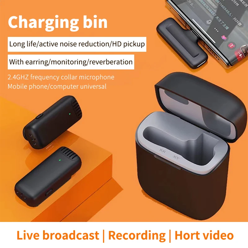 

Беспроводной микрофон Lavalier, профессиональный конденсаторный микрофон для записи видео для телефонов iPhone и Android с YouTube Tiktok