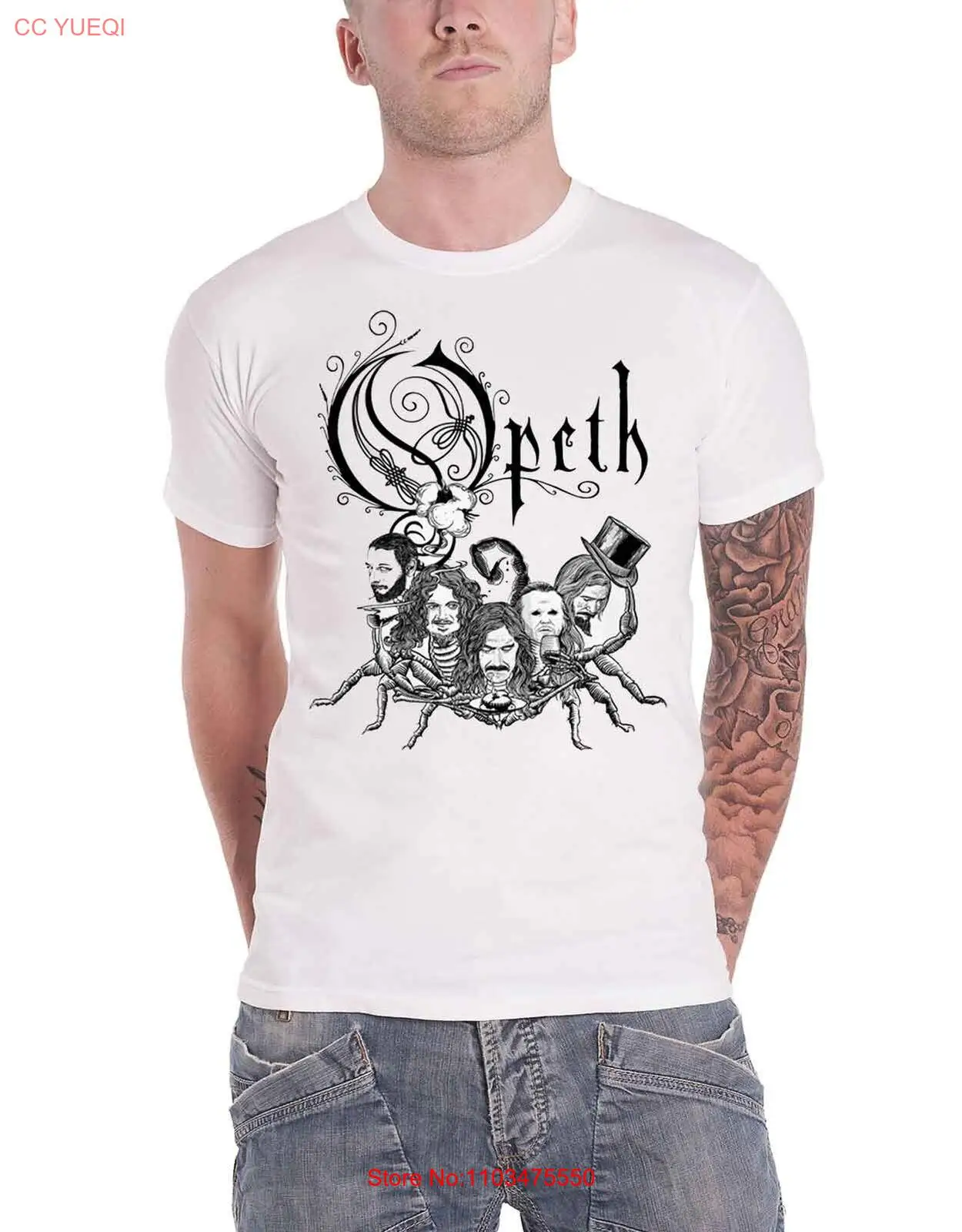 Opeth футболка Скорпион в коуде Venenum логотип группы Новый Официальный Мужской Белый