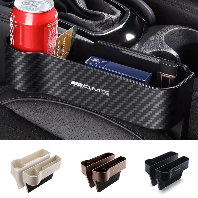 1PCS Car Seat Gap Organizer Crevice Filler Storage Box Pocket For Benz W211 W124 W176 W177 C180 C200 C260 C300 GLC CLE CLA