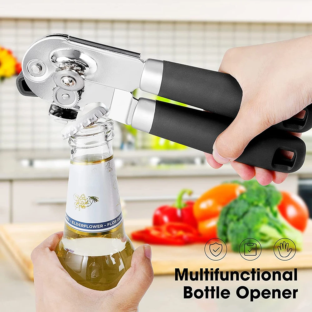 

Can Opener Manual Hand Held Can Openers Heavy Duty with Sharp Cutting Blade Oversized Knob, Great Grips Can Opener