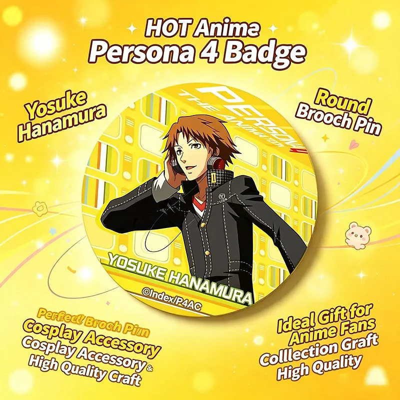 Фото Официальный набор значков Persona 4 The Animation, Ю Наруками и Чиэ Сатонака, аниме-атрибутика с персонажами №5
