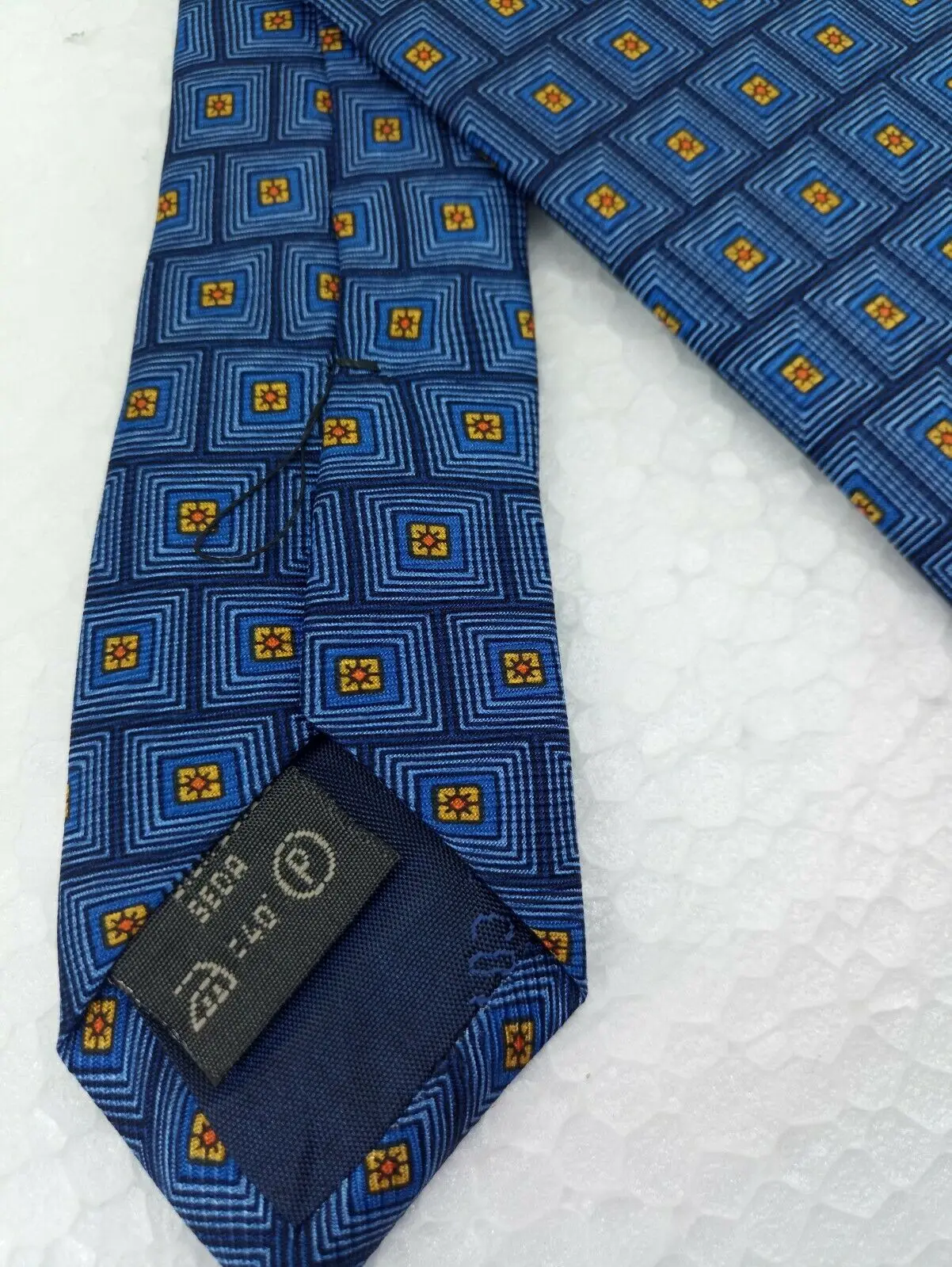 Cravatta blu e gold geometric Enrico Coveri mushroom long business/marriage | Ties