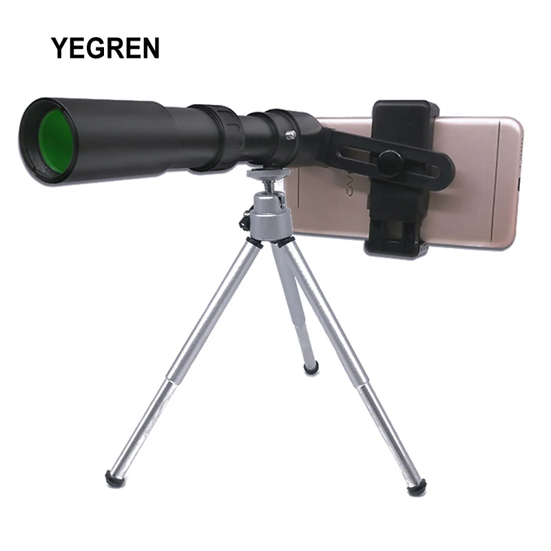 

Portable 10X-30X Zoom Monocular Telescope Mobile Phone Telescope HD Monocular with Clip Tripod for Travelling Outdoor Watching