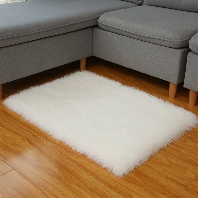 

Rectangle Velvet Plush Carpet Modern Living Room Decor Bedroom Bedside Window Fluffy Mat Anti-slip Blanket Soft Cushion