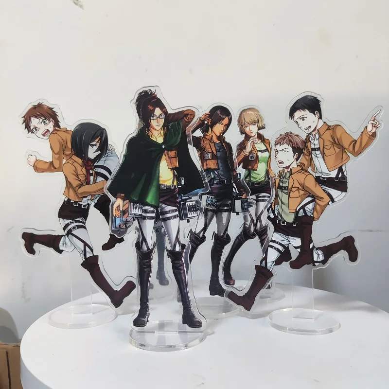 

Anime Attack On Titan Acrylic Double-Sided Stands Model Figure Eren Jaeger Ackerman Hange Zoe Tabletop Decorations Standing Sign