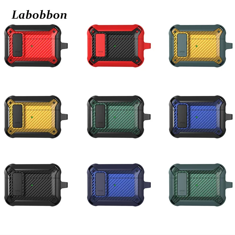 

Labobbon Cover for Airpods 3, Carbon Fiber Texture Case, For Airpods 1 2 3 Pro Headphone Cover, with Keychain, New
