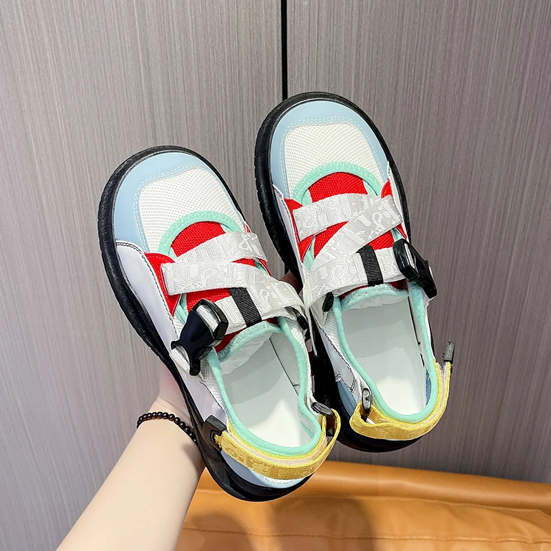 

2022 Summer Women's Sneakers Wedges Sandals Breathable Mesh Shoes Mixed Colors Fashion Woman Casual Summer Footwear