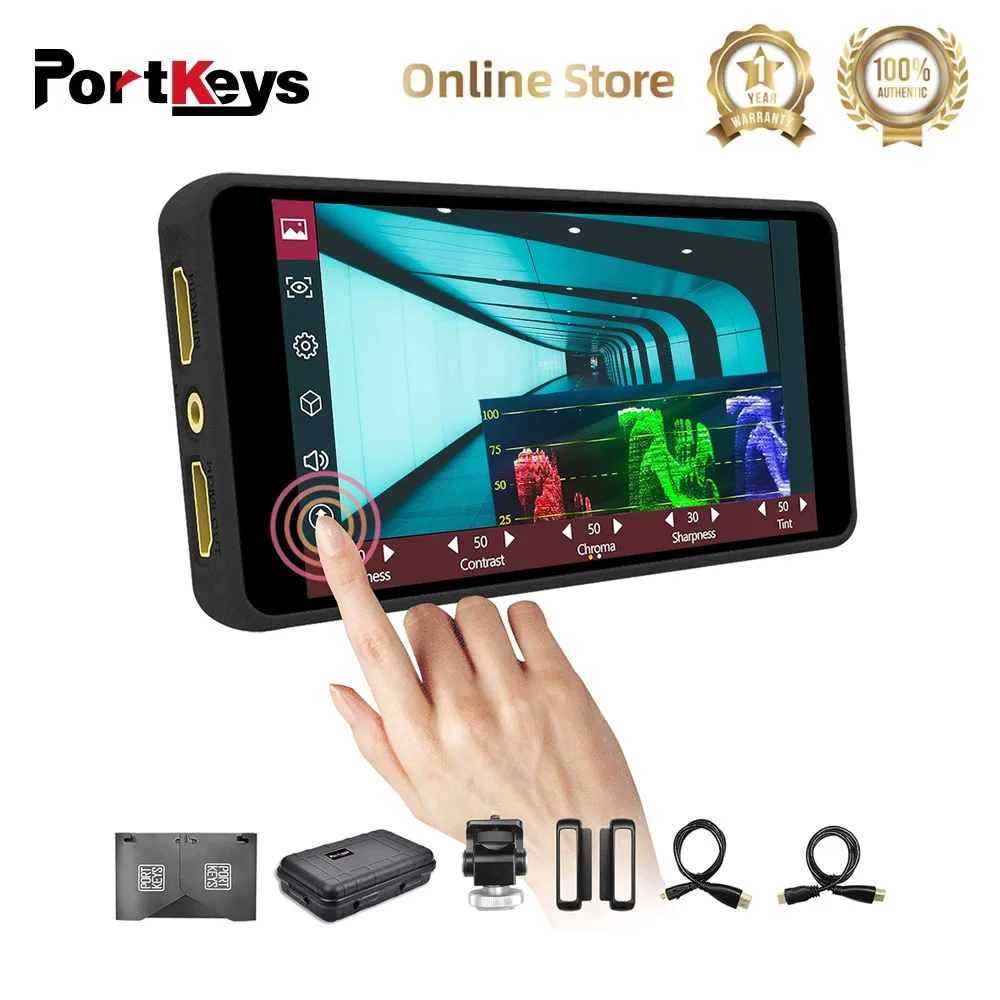 

Portkeys PT5 II Touchscreen Camera Field Monitor Wide Color Gamut New Peaking LUT Video Assist Luma RGB Waveform for DSLR