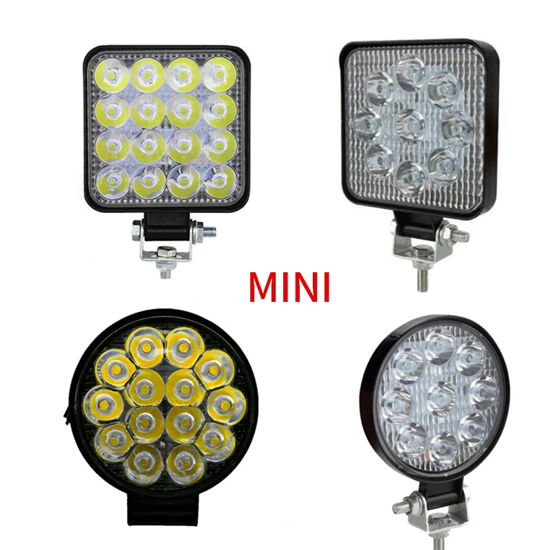 

Auto LED work light 16LED 48W 9LED 27W Off-road vehicle light Auxiliary light Mini spotlight auto accessories