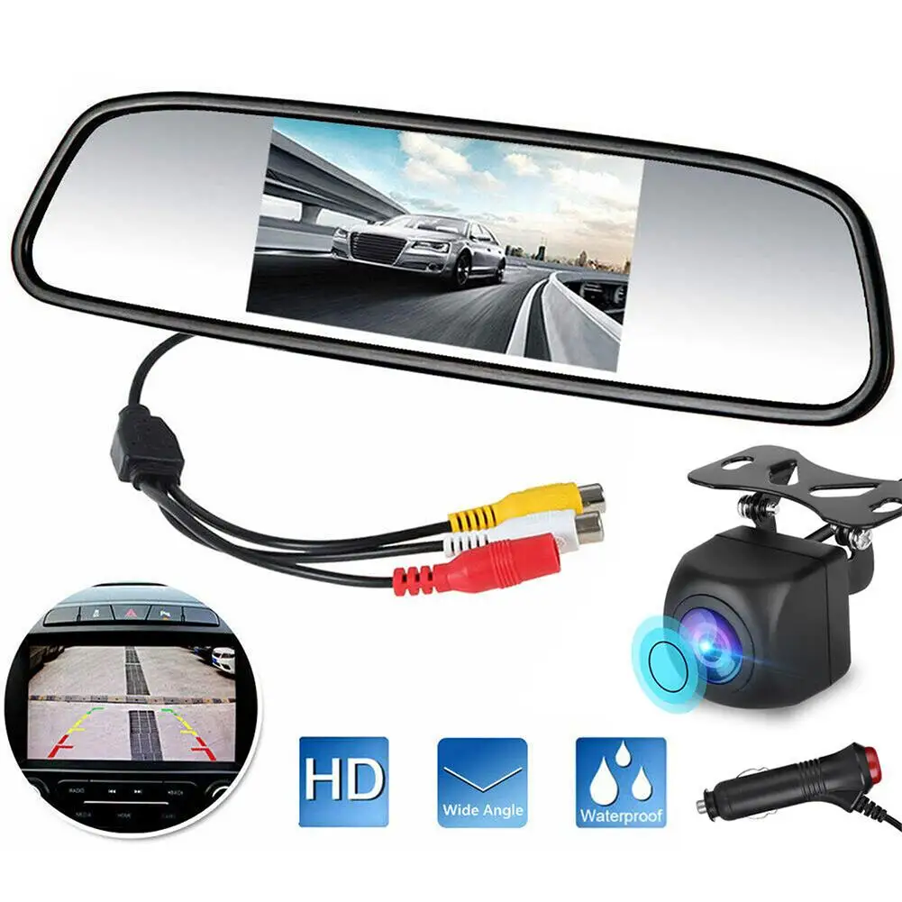 

Car Backup Camera Kit 5" TFT LCD Monitor 170° Wide Viewing Angle Night Vision Reverse Parking Camera Waterproof