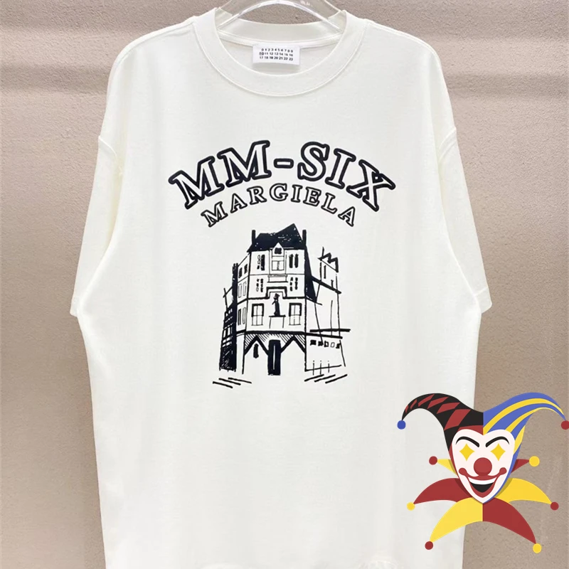 

2023ss MM6 Margiela T-Shirt Men Women High Quality Architectural Printing T Shirts Tops Tee