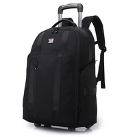 new travel double shoulder large capacity luggage alloy hidden multifunctional waterproof fixed wheel school backpack
