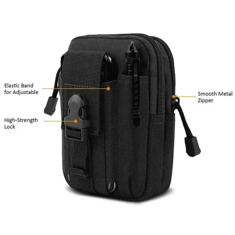 Унисекс Тактическая Кобура Для Телефона С Креплением MOLLE, Поясная Сумка Для Телефона С Застежкой-молнией, Нейлоновый Полиэстер