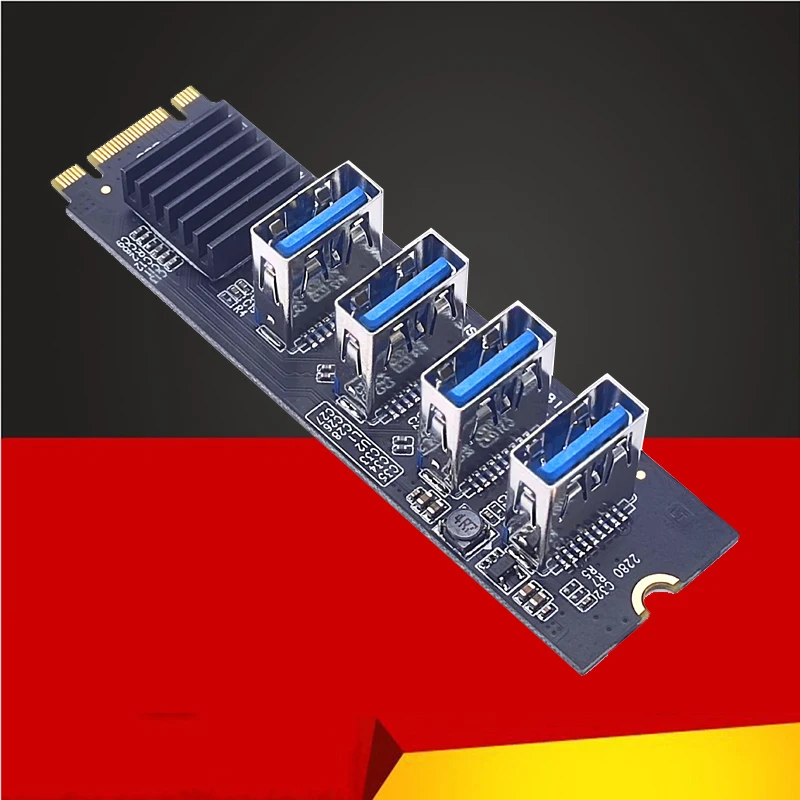 

Карта расширения M.2 NVME на USB 3,0 PCIE X16 от 1 до 4 PCI Express, умножитель концентратора, адаптер M2, карта расширения для майнинга биткоинов Antminer