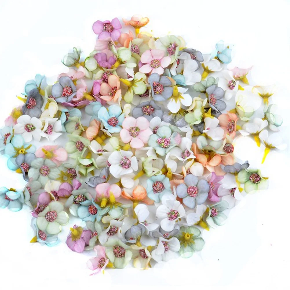 

100Pcs Mini Multicolor Silk Artificial Daisy Flower Heads Flowers For DIY Wreath For Wedding Decoration DIY Gift Craft Flower