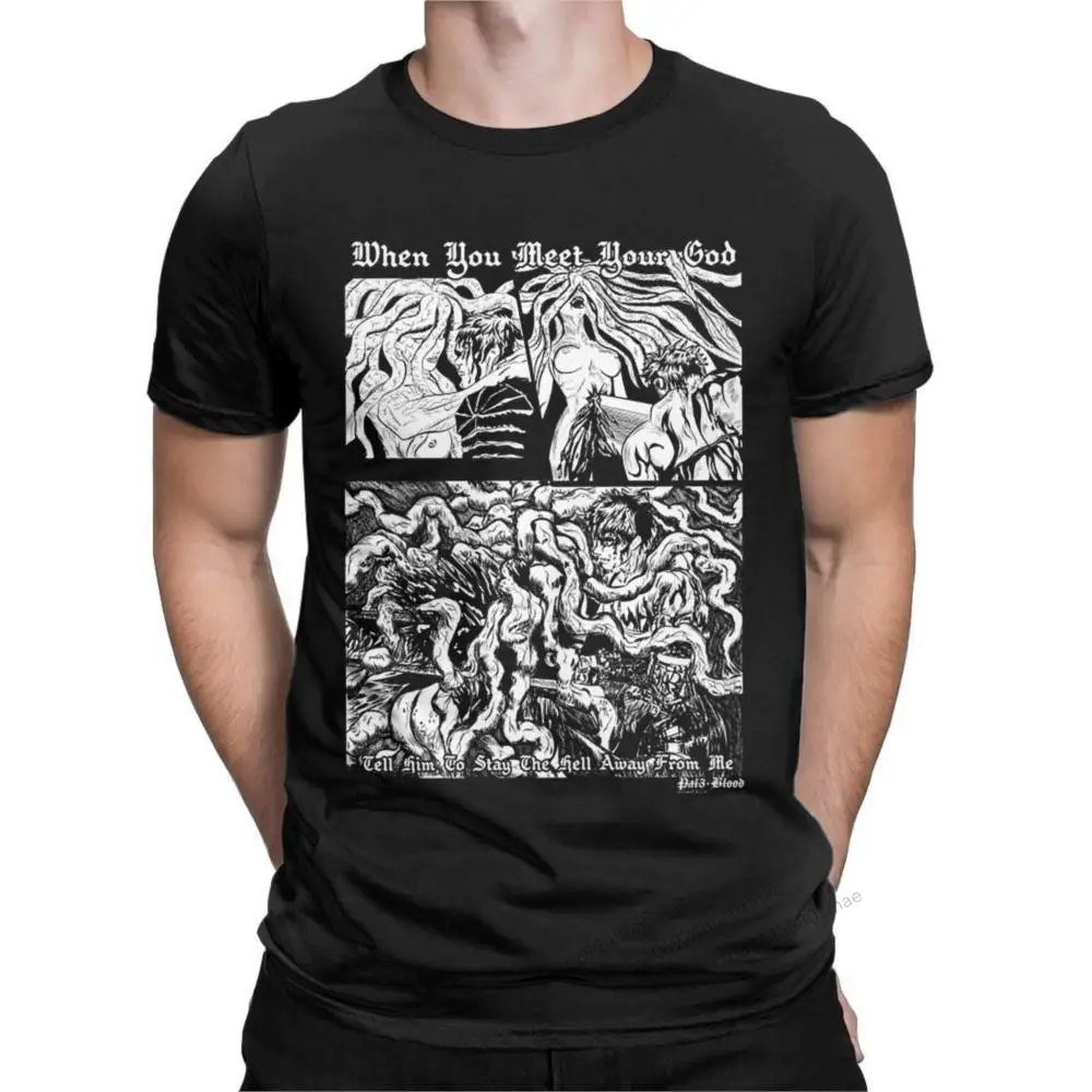 

Novelty GUTS Berserk Hand Of God Manga T-Shirts Men Round Collar Cotton T Shirts Short Sleeve Tee Shirt 6XL Clothing