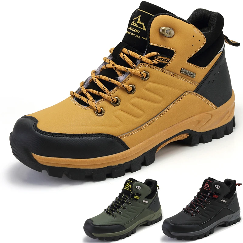 39-46# Comfortable Keep Warm Male Outdoor Wear Resistance Hiking Shoes Camping Training Shoes Adult Youth Leisure Hiking Shoes
