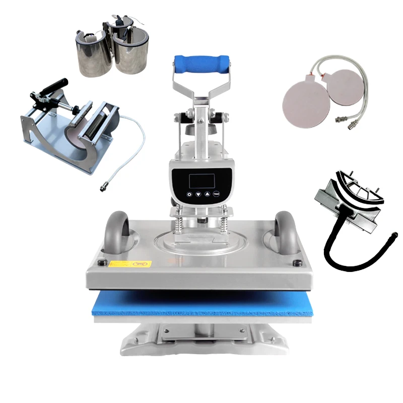 

New Generation 8 in 1 Combo Mug Plate Cap T shirts Sublimation Printing Heat Press Machine