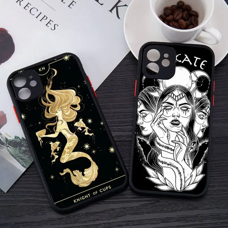 Чехол для телефона с рисунком тройной Луны богини Геката таро карты Матовый