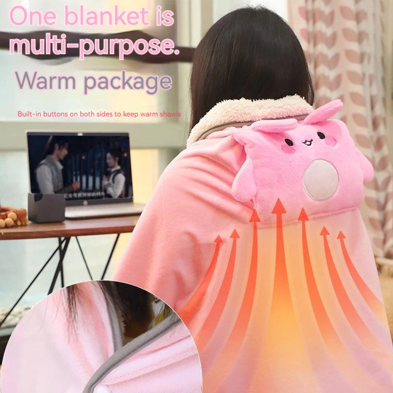 

Electric Heating Blanket Winter Warmer Heating Blanket Home Office Back Knee Warmer Portable Soft Lamb Wool Blanket USB