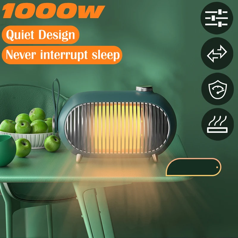 Portable Space Fan Heater Office Desktop Warmer Machine 1000w Home Heating Stove Energy-efficient Radiator