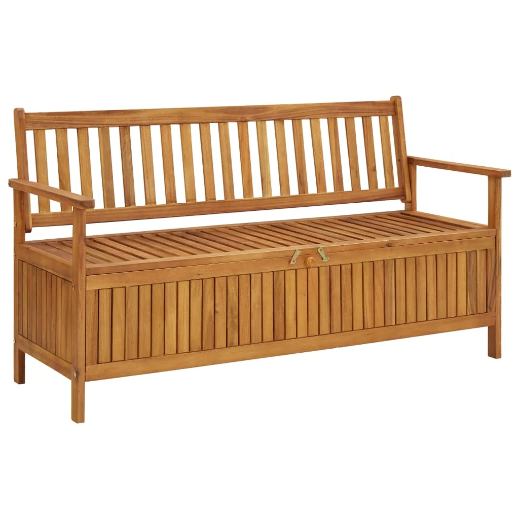 

Patio Outdoor Storage Bench Deck Outside Porch Furniture Balcony Lounge Home Decor 58.3" Solid Acacia Wood