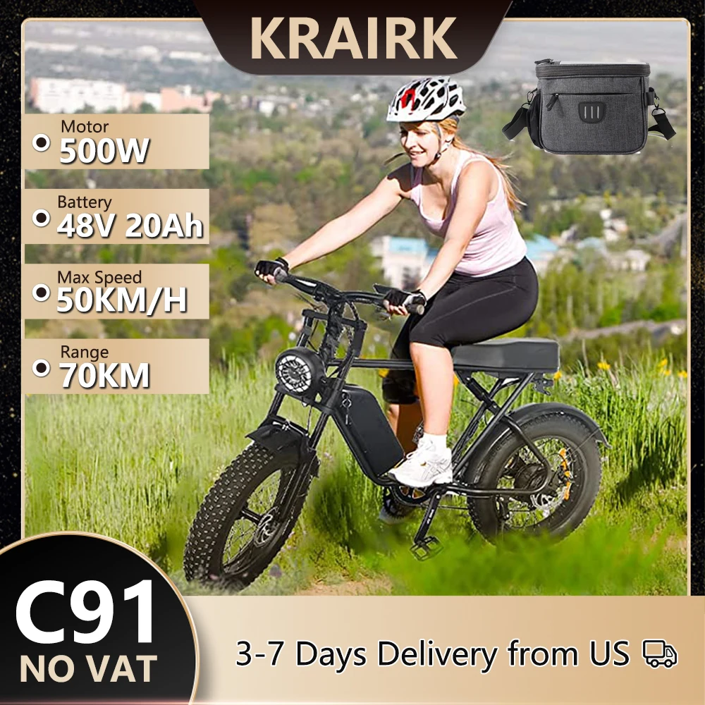 

48V 1000W Adult Electric Bike 20Ah Battery Large Capacity 50km/h Max Speed Moped Mountain EBike 20×4.0 Fat Tire Electric Bicycle