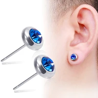 shiny earrings multicolor zircon earrings stainless steel boys and girls earrings hypoallergenic stud earrings for women earing
