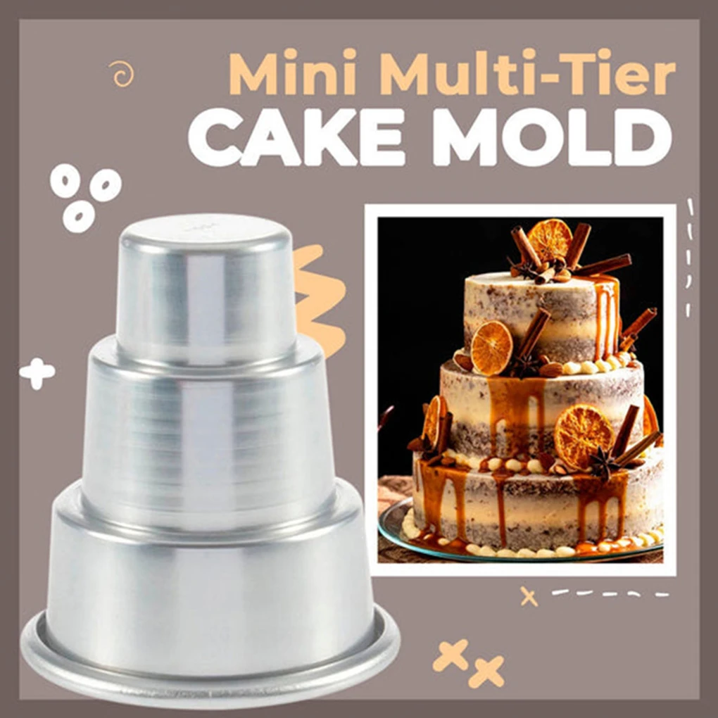 

Mini Multi-tier Cake Mold Aluminum Alloy Baking Tools Pudding Cupcake DIY Fondant Pastry Decorating Baking Kitchen Tools