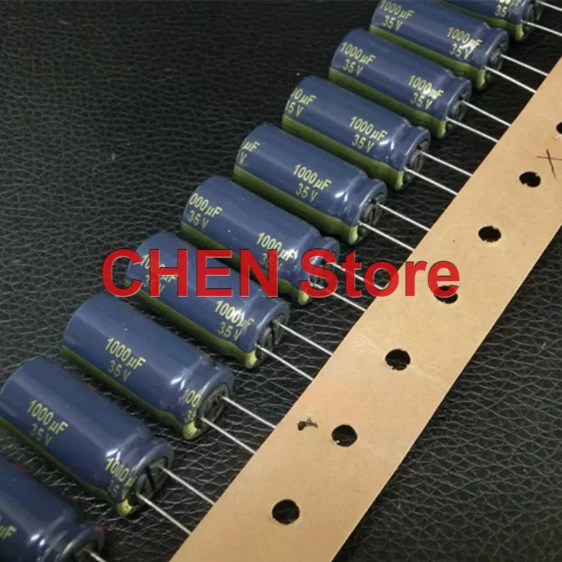 Фото 20 шт./лот, оригинальные электролитические конденсаторы Matsushita FC 1000UF 35V 12.5X25MM 105C 35V1000UF, бесплатная доставка №1