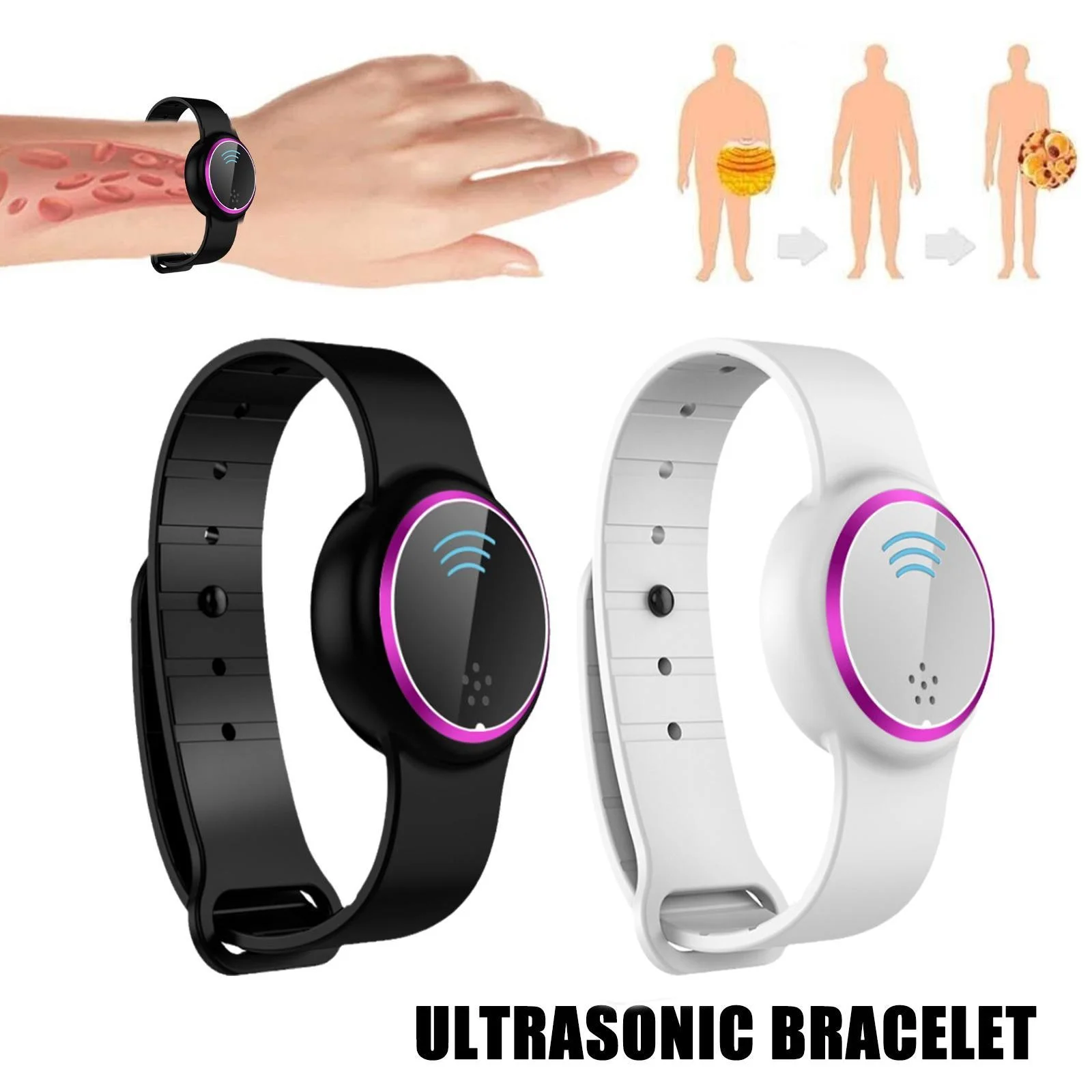 

Ultrasonic Shaping Wireless Charging Bracelet Physical Activity Monitor Weight Loss Smart Fitness Bracelet