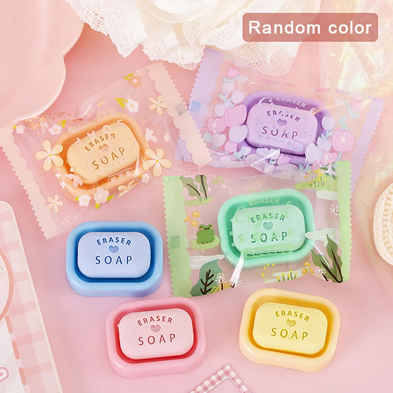 Cute Soap Erasers Student Stationery Girls Candy Color Rubbe