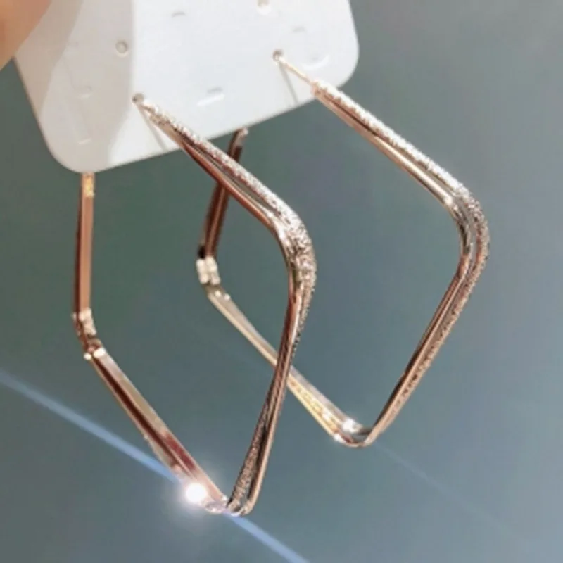 

Корейские Висячие серьги, подвески, женские серьги с кристаллами, полые серьги-капли для ушей, женские серьги