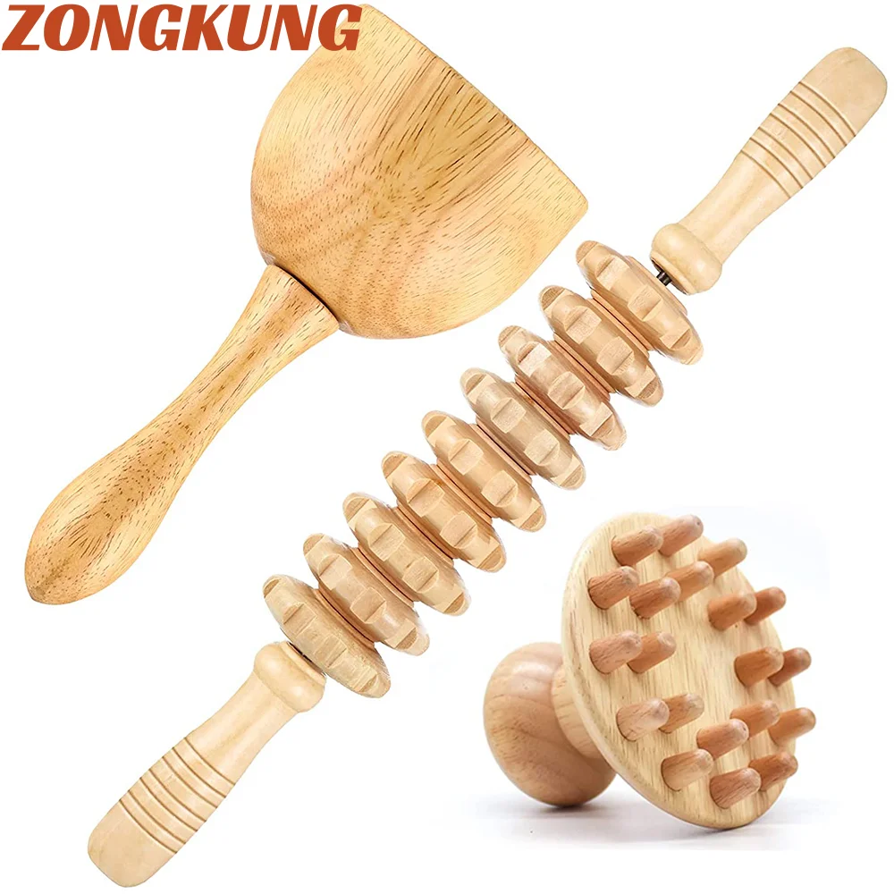 

Wooden Therapy Tool Wood Roller Massage Mushroom Massager for Gua Sha Anti Cellulite Body Sculpting Lymphatic Drainage