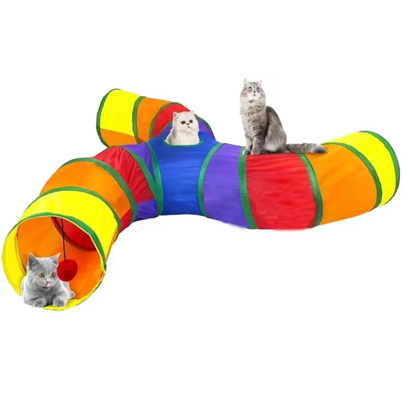 Cats Tunnel Foldable Pet Cat Toys Kitty Pet Training Interactive Fun Toy Tunnel Bored for Puppy Kitten Rabbit Play Cat Supplies