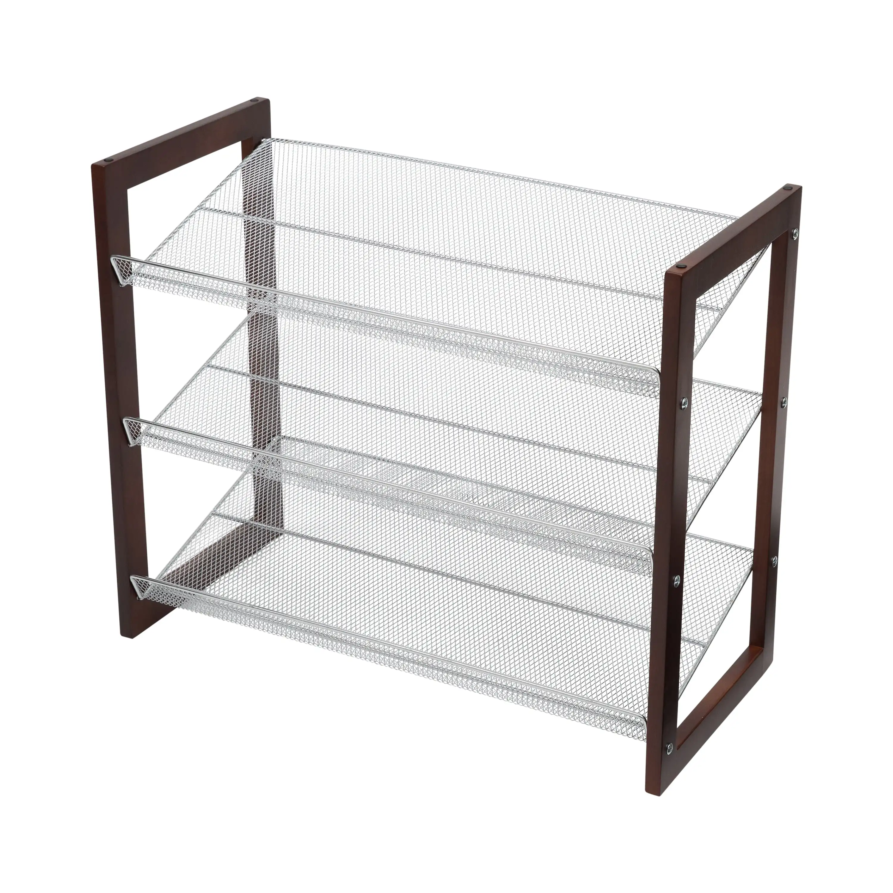 

Organize It All 3 Tier Mesh Shelf Shoe Rack in Espresso