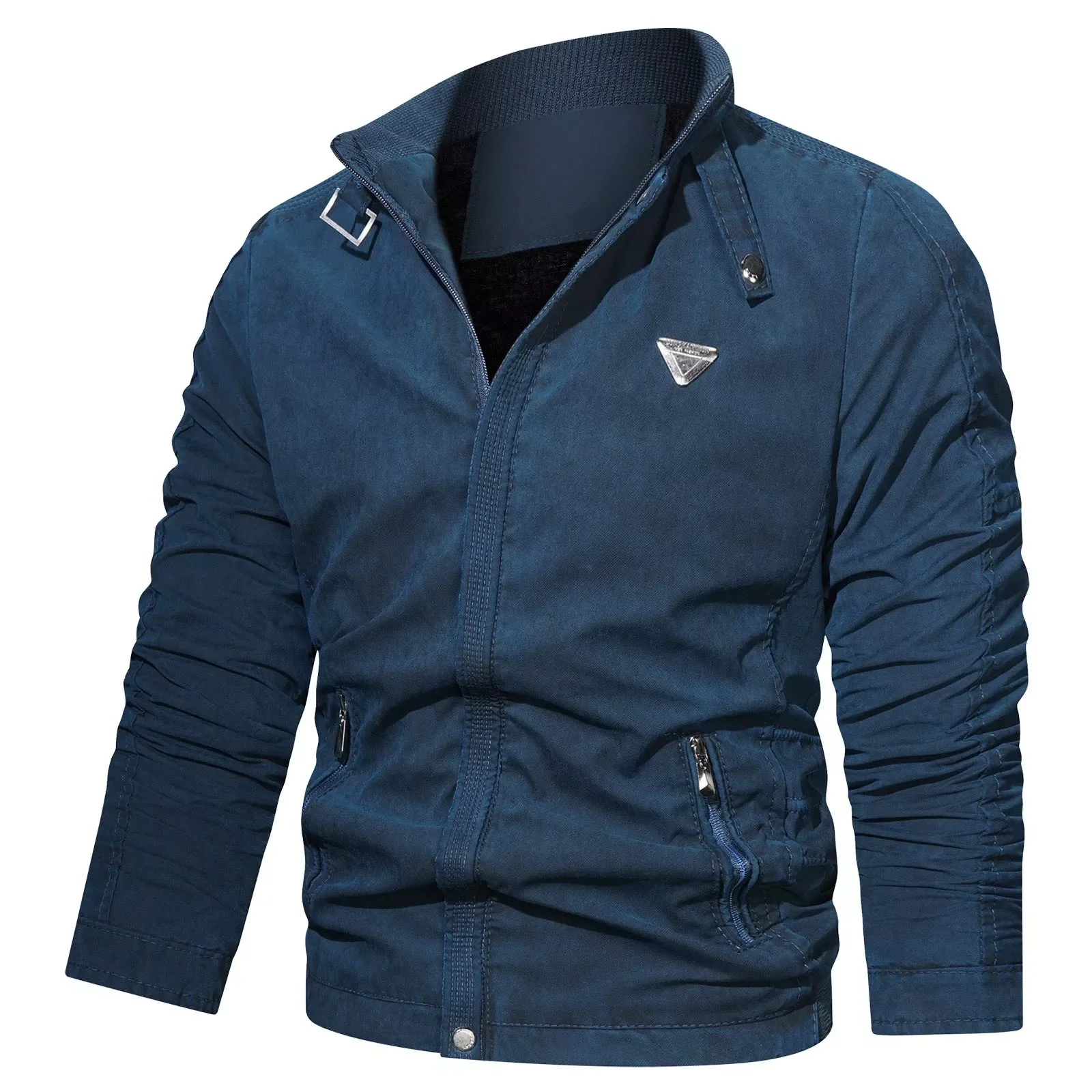 

NEW IN Male Autumn And Winter Warm Long Sleeve Zipper Stand Collar Outdoor Jacket H Cotton Multi Pockes Coat Fashion Jacket For