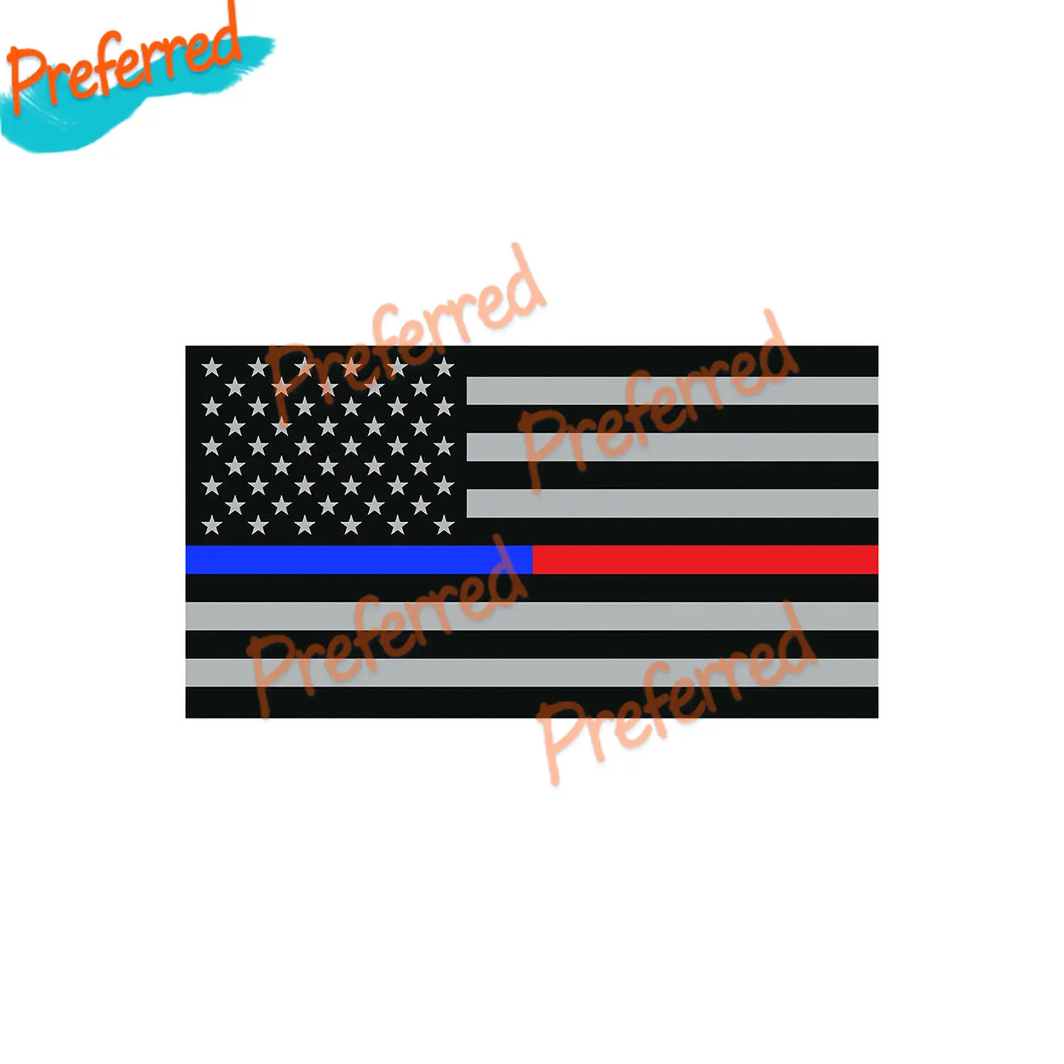 

Police Firefighter Sticker 911 Red Blue Line American Flag Rescue Fire Car Bumper Sticker -all Sizes Waterproof PVC