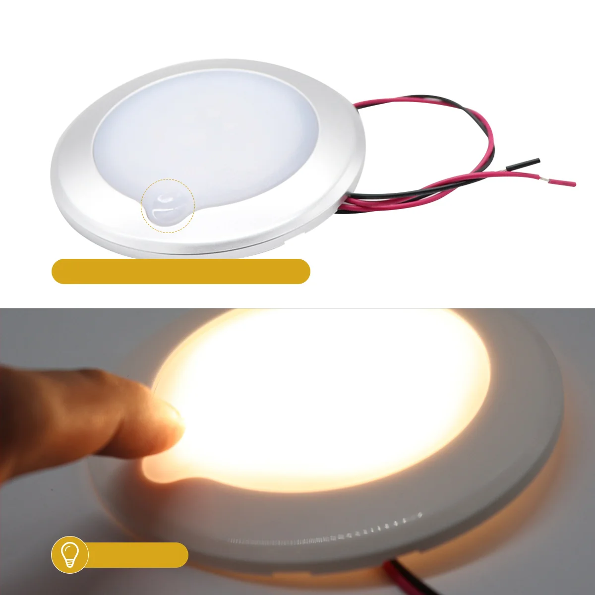 

Car 95mm IP67 Brightness Adjustable Roof Round Lamp for Ship RV