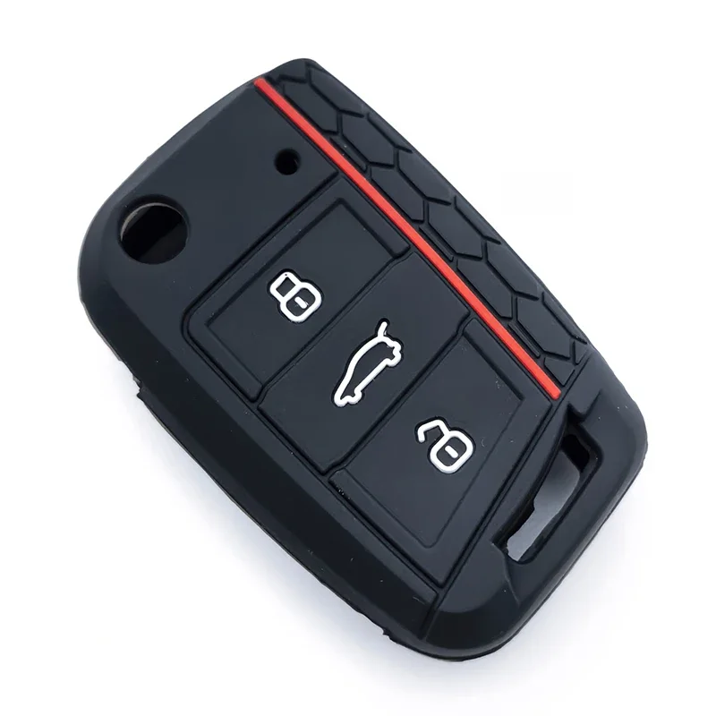 

Чехол Для Автомобильного Ключа Из Силиконового Геля Для VW Golf 7 GTI POLO T-Cross Touran Tiguan Skoda Octavia Rapid Kodiaq F...