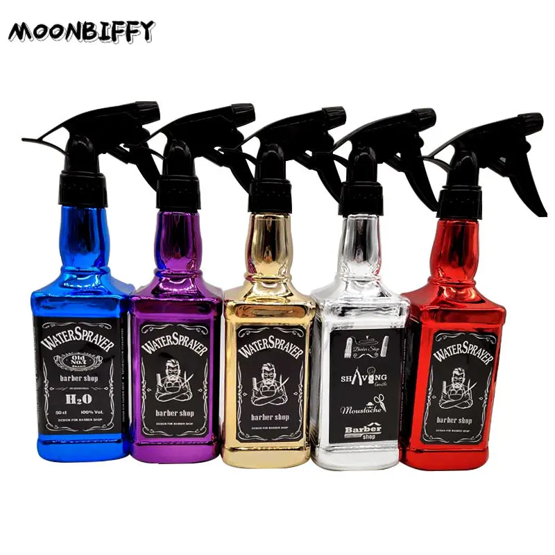

500ML Hairdressing Spray Bottle Salon Barber Hair Tools Water Sprayer Retro Whiskey Oil Head Watering Can Botella De Agua