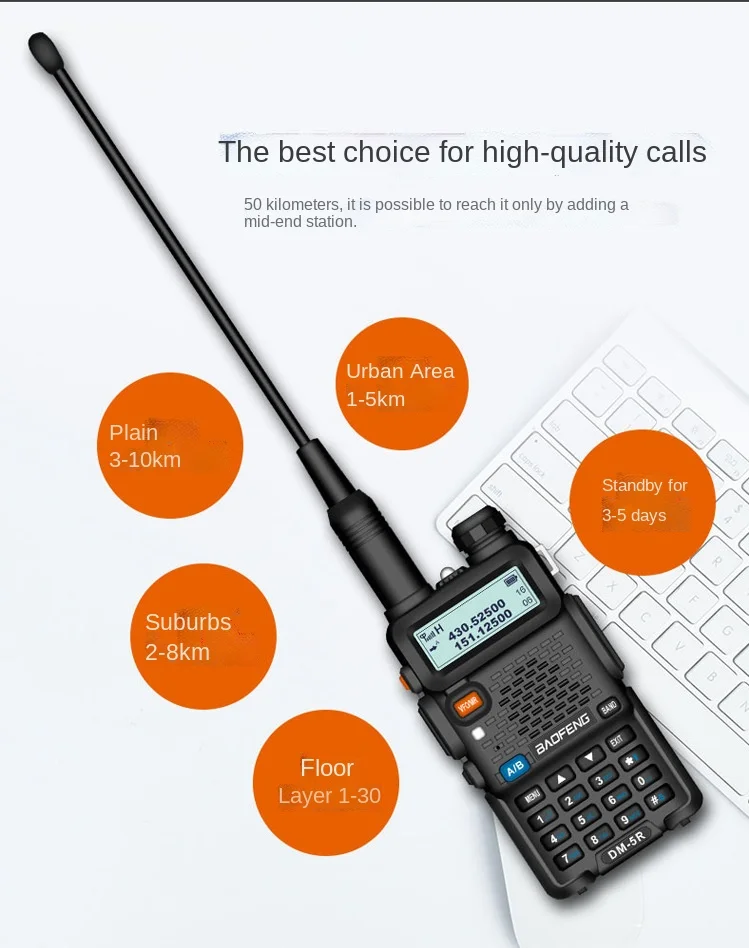 BaofengDM-5R Digital Dual-slot Interphone Baofeng Communication Equipment High-power Radio Station enlarge