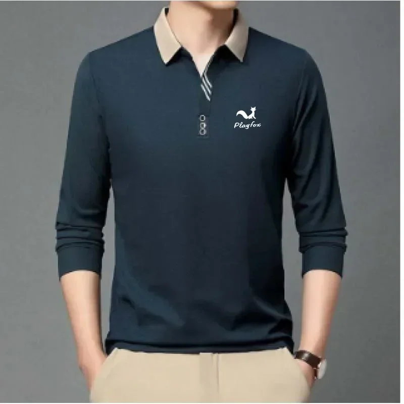 

Golf Long Sleeve T-shirt 2023 Men's Spring and Autumn Clothing New Casual Top Solid Simple Polo Shirt Men's