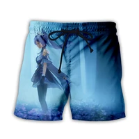 summer mens shorts anime genshin impact 3d prined casual short pants unisex harajuku beach shorts boardshorts male shorts s 5xl