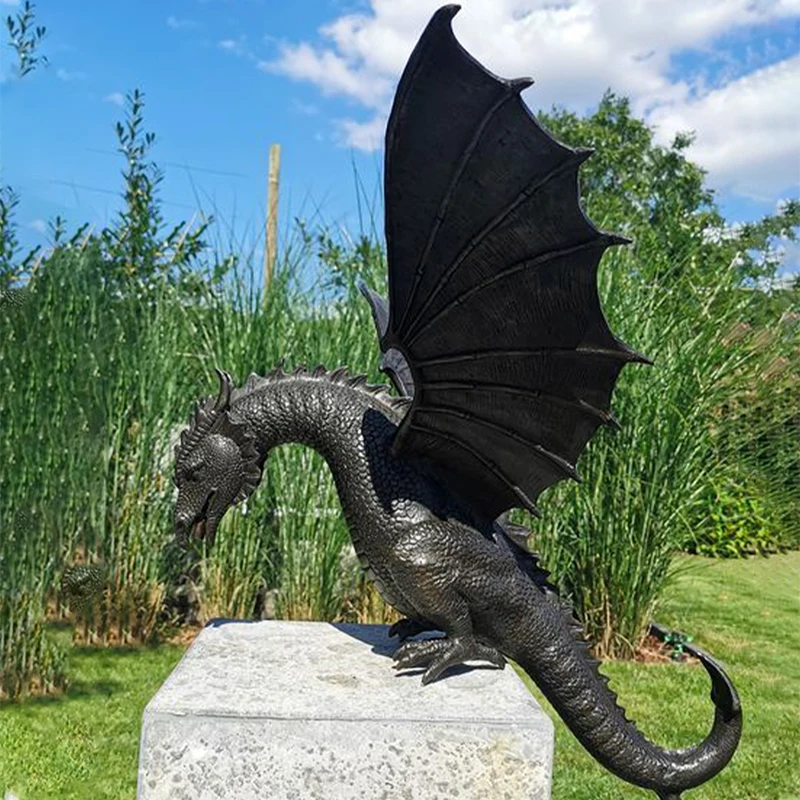 

New Style Garden Dragon Statue Fountain Ornament Resin Water Feature Sculpture